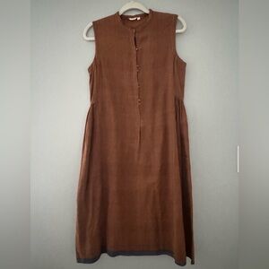 INJIRI 100% cotton sleeveless brown dress size EU 36 ( Us 4-6)